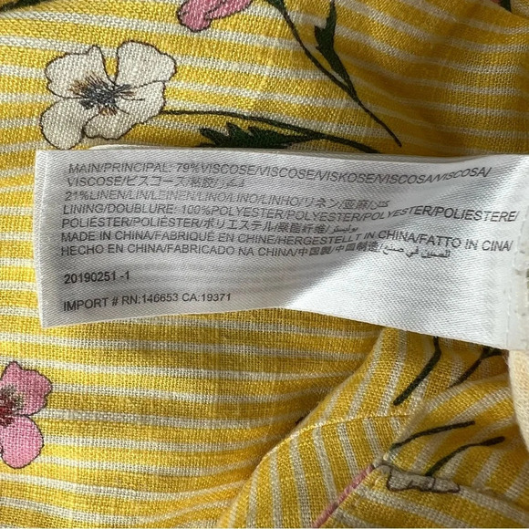 Revolve Finders Keepers Limoncello Cropped Jumpsuit Wide Leg Linen Flower Stripe - Picture 16 of 16